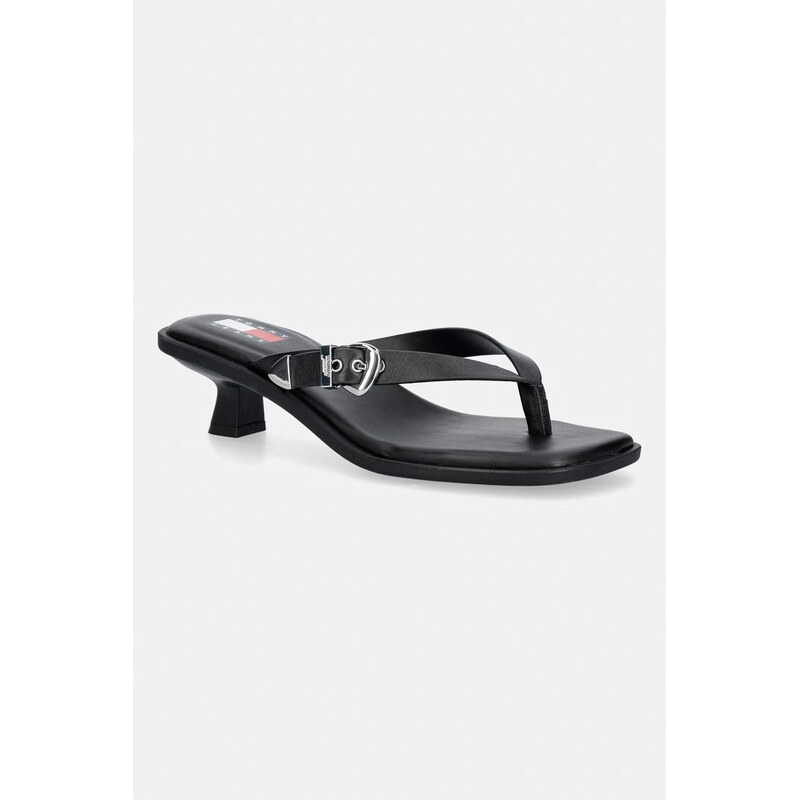 Tommy Jeans žabky dámské kožené TJW KITTEN HEEL LEATHER SANDALS 115666756