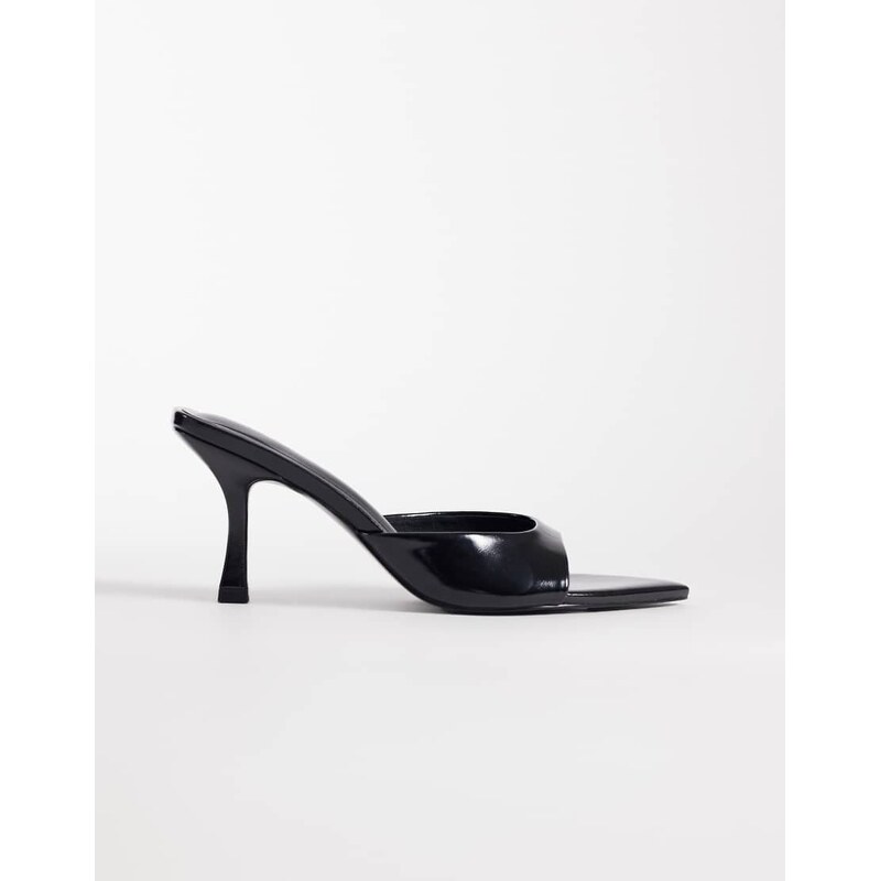 ASOS DESIGN Hotline pointed heeled mules in black 115746288