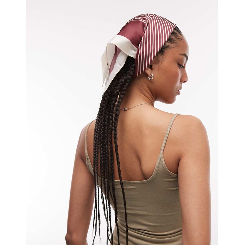 Sui Ava patterned headscarf in burgundy and blue-Red 115691749