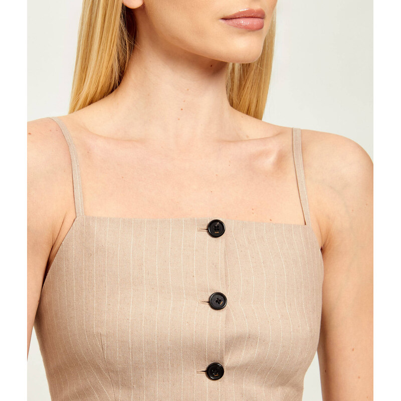 HUGO Top Copale | Slim Fit přidáním lnu