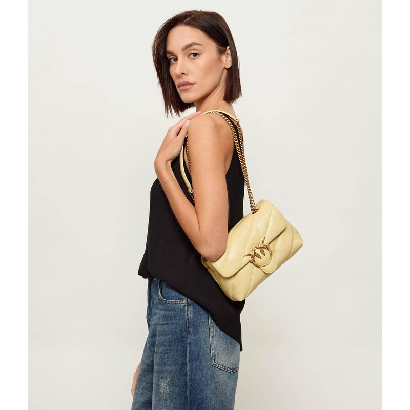 Pinko Kožená kabelka na rameno LOVE PUFF MINI