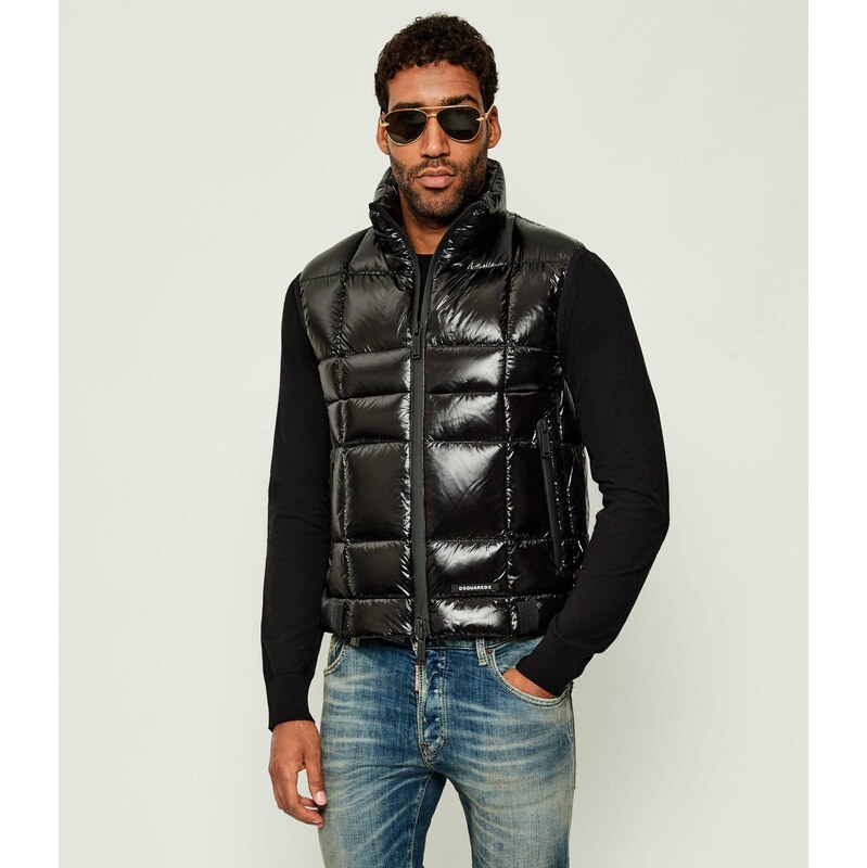Černá péřová vesta Dsquared2 v regular fit