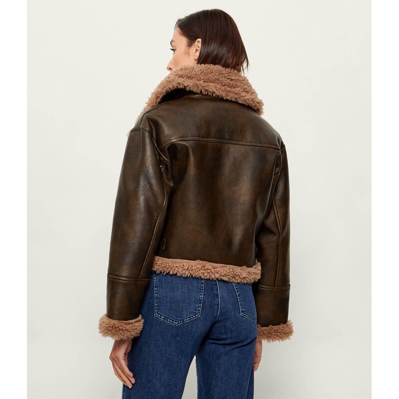 GUESS Oteplená bunda YOLENE | shearling | regular fit