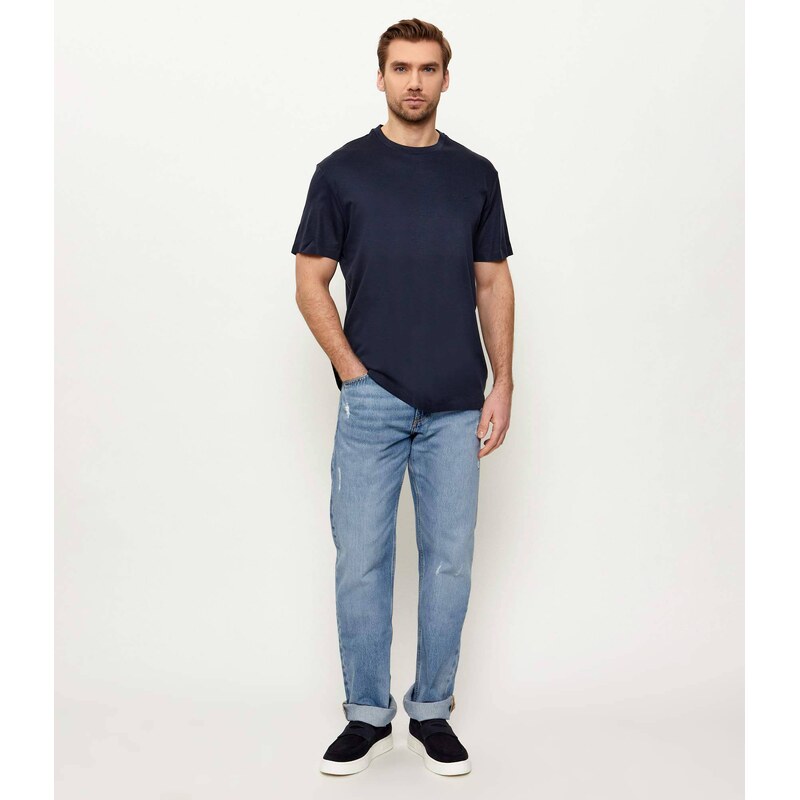 GUESS Tričko | regular fit |s příměsí hedvábí