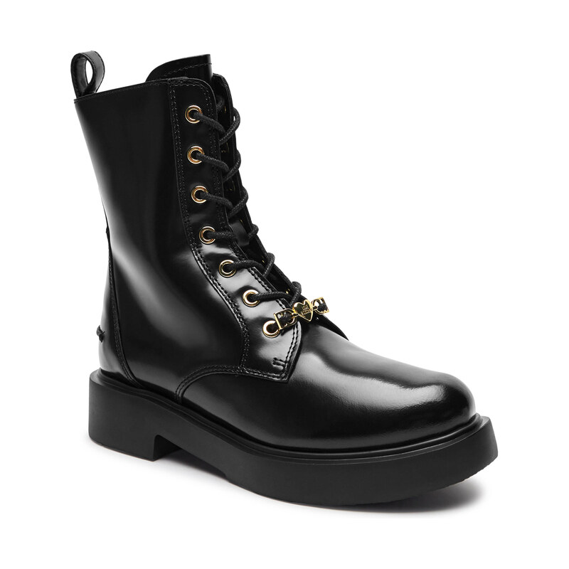 Love Moschino Kožené kotníkové boty CITY40