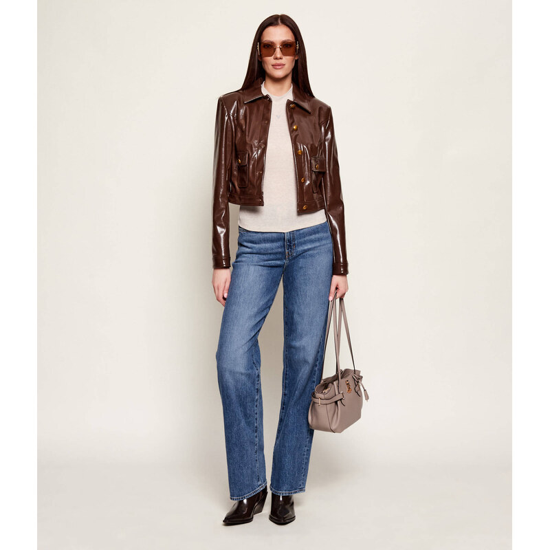 GUESS Polorolák TINA | Slim Fit | s přídavkem hedvábí a vlny