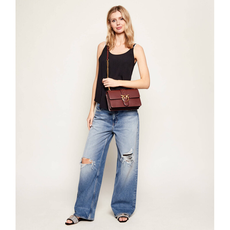 Pinko Kožená crossbody kabelka LOVE ONE CLASSIC