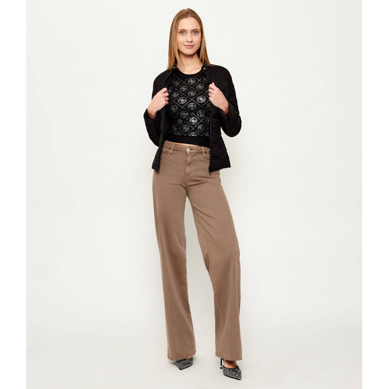 GUESS Svetr RHINESTONES | Slim Fit | s příměsí vlny