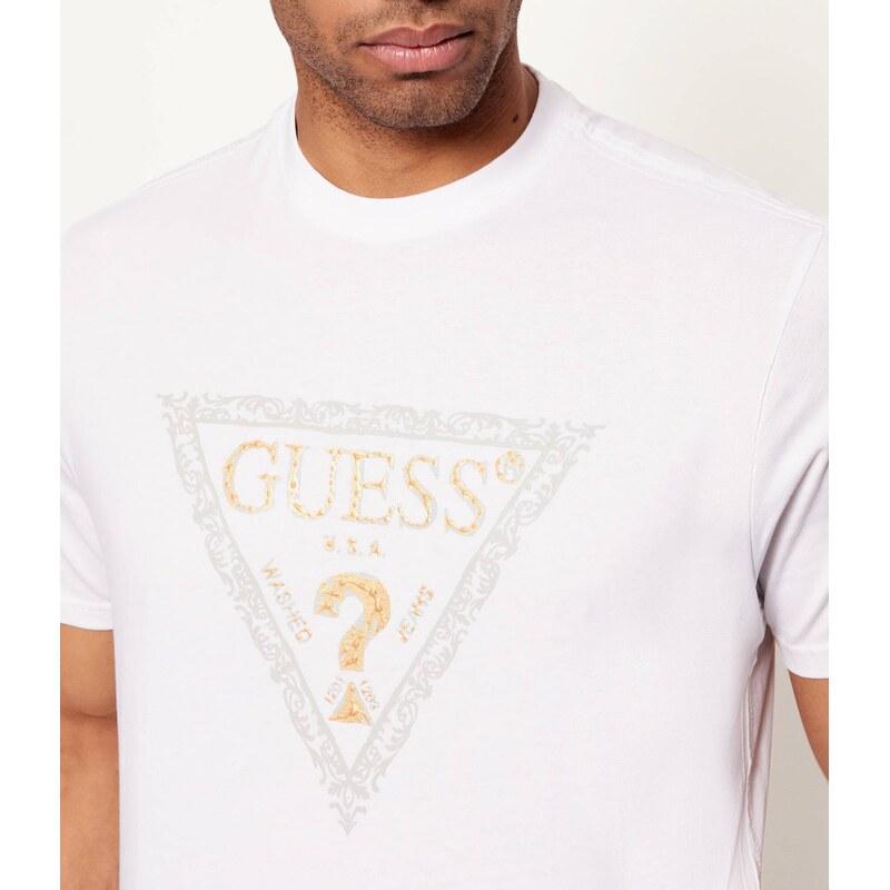 GUESS Tričko GOLDEN TRIANGLE | regular fit
