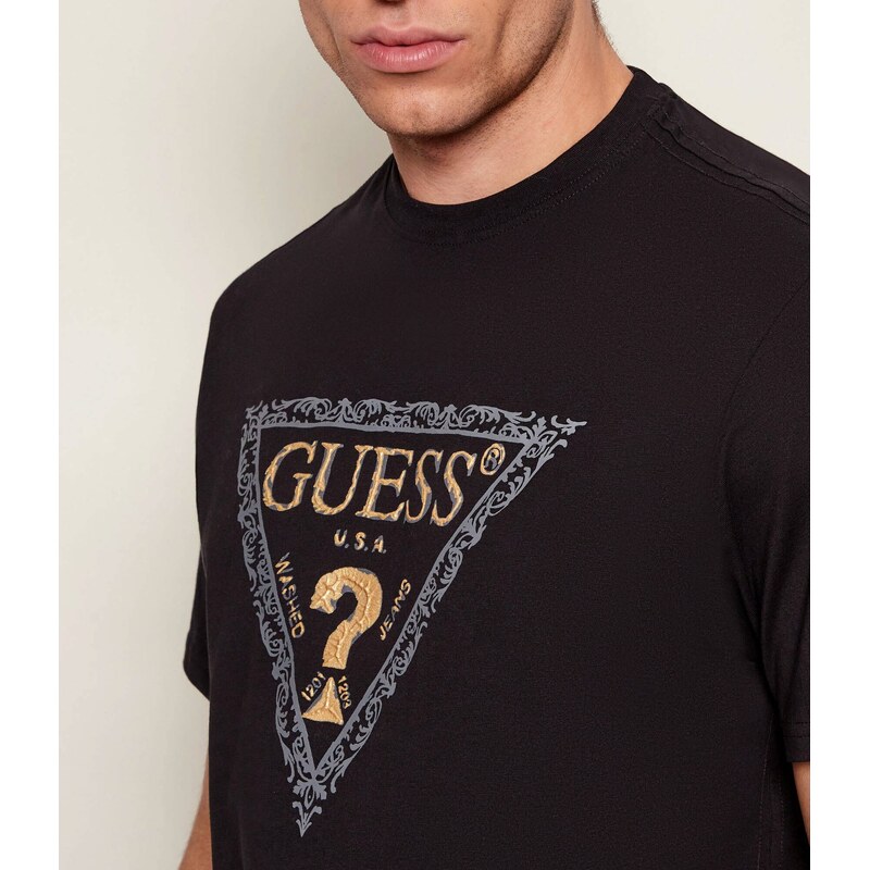 GUESS Tričko GOLDEN TRIANGLE | regular fit
