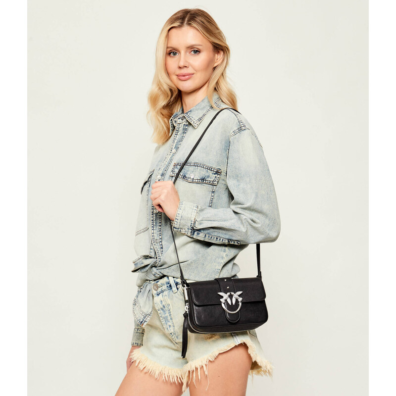 Pinko Kožená kabelka na rameno LOVE ONE SLOUCHY