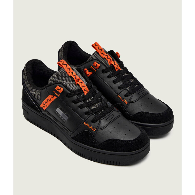 Tommy Jeans Kožené tenisky RETRO BASKET