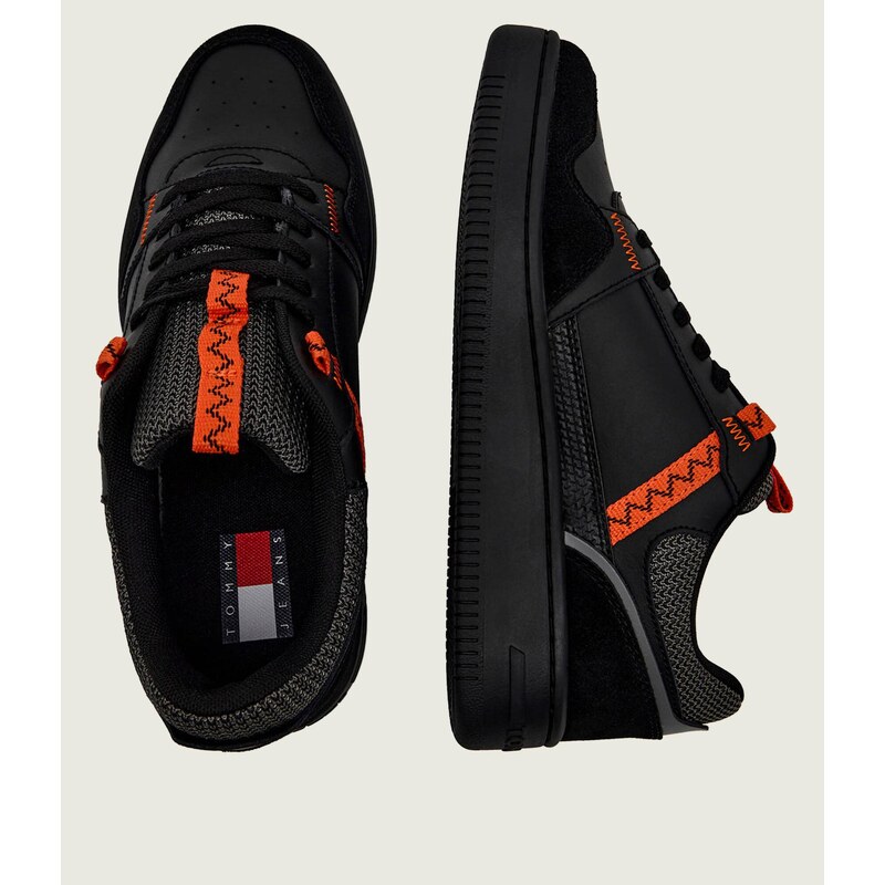 Tommy Jeans Kožené tenisky RETRO BASKET