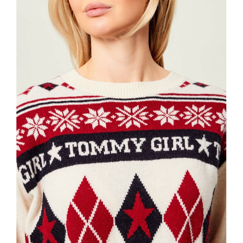 Tommy Hilfiger Vlněný svetr | Cropped Fit