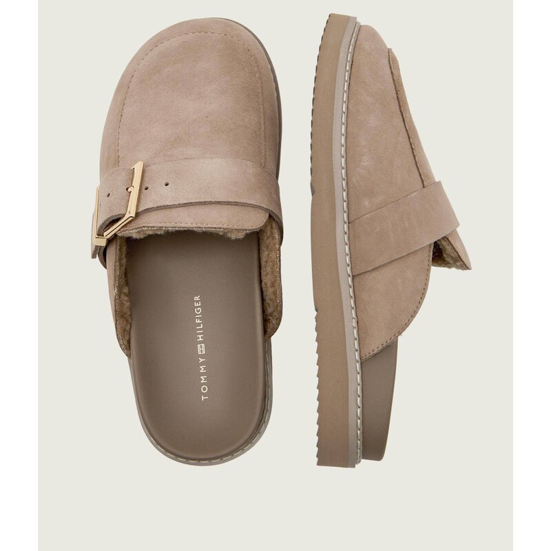 Tommy Hilfiger Ohřívá pantofle typu mules | semiš