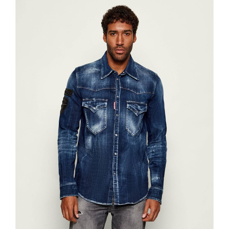 Dsquared2 džínová košile v modré barvě, regular fit