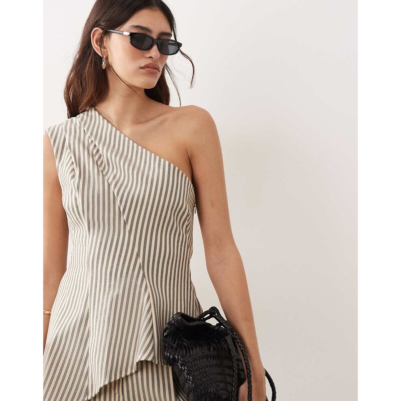 ARRANGE one shoulder structured top co-ord with asymmetric hem in 115648514