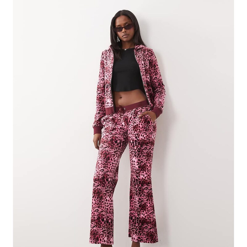 Juicy Couture exclusive velour pocket detail flare joggers co-ord in 115648490