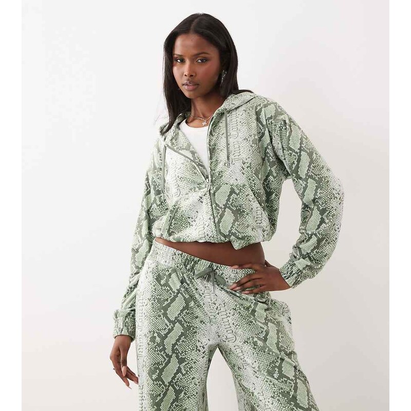 Juicy Couture exclusive velour zip through hoodie co-ord in