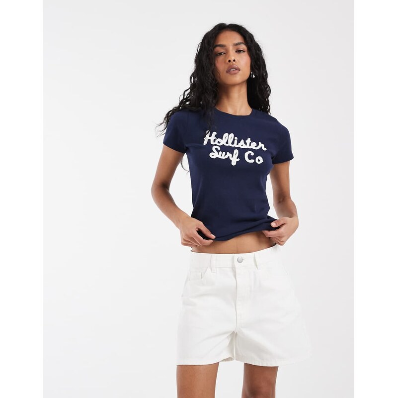 Pieces mid waist denim shorts in white 115648575