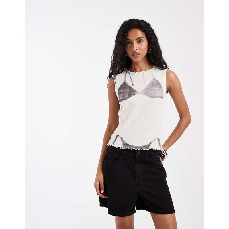 Vero Moda Kirsa high waist loose fit denim shorts in black wash 115648590