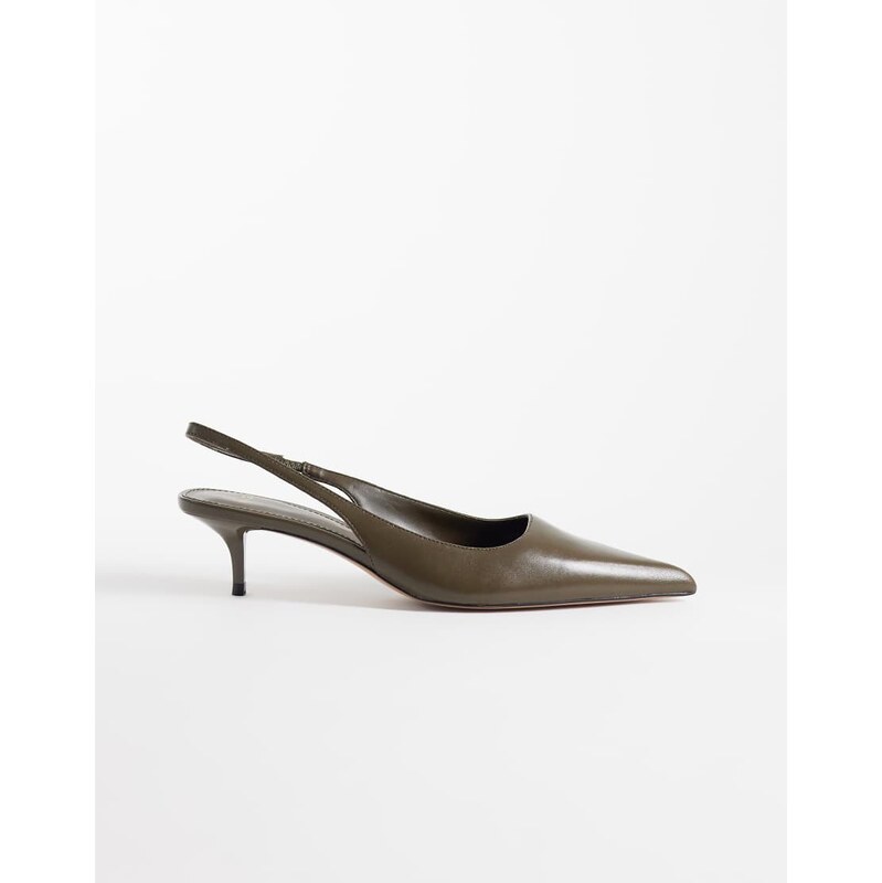 Mango heeled slingback in khaki-Green 115648689