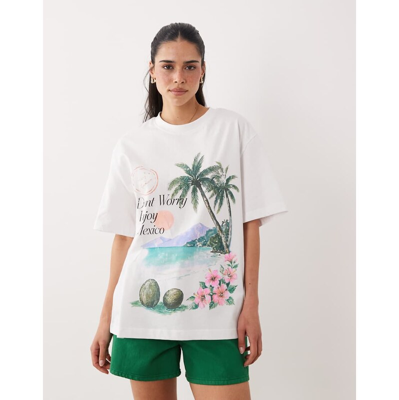 ASOS DESIGN oversized t-shirt with Mexico landscape graphic in
