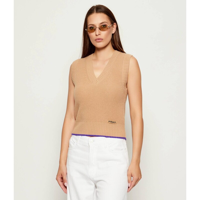 Pinko Vlněná vesta STAGNONE | regular fit | s příměsí kašmíru