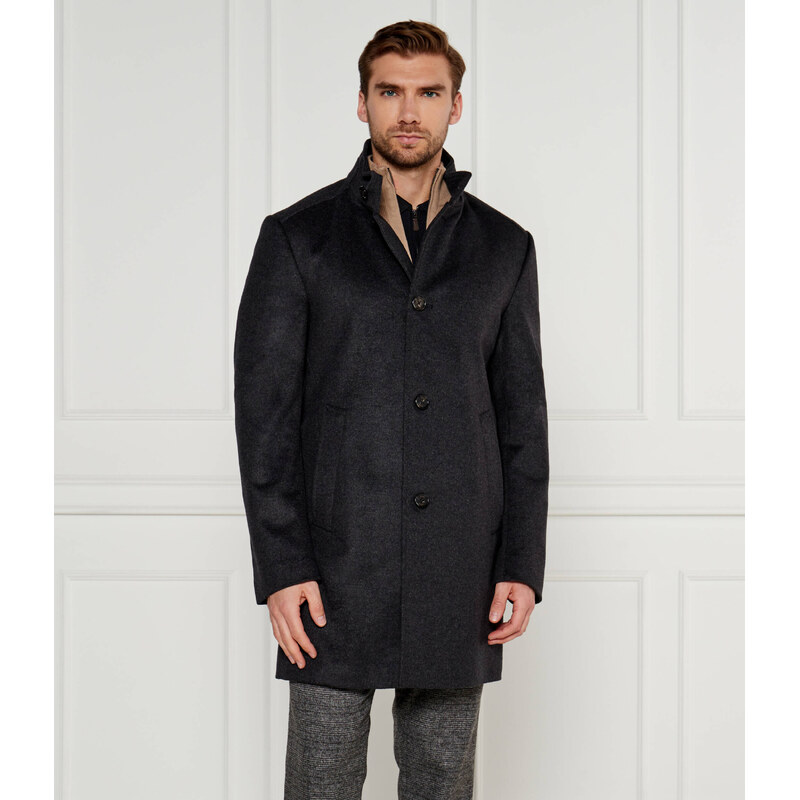 Joop! Vlněný kabát 17 JC-21Maron | s příměsí kašmíru