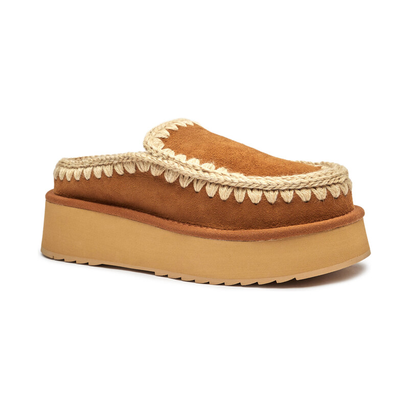 MOU Pantofle typu mules Clog Eskimo Platform | semiš