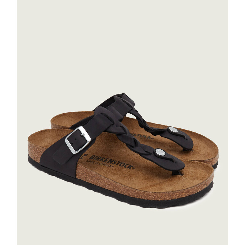 Birkenstock Kožené žabky Gizeh Braided LEOI | narrow fit
