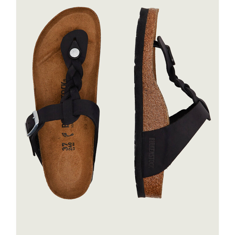 Birkenstock Kožené žabky Gizeh Braided LEOI | narrow fit