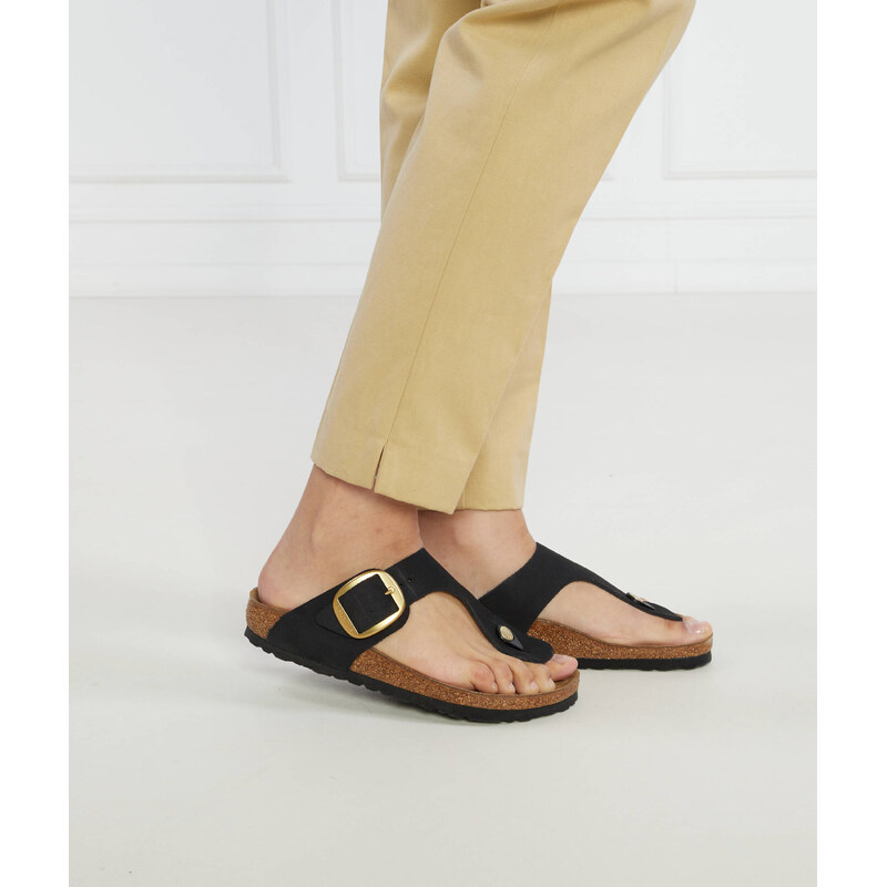 Birkenstock Kožené žabky Gizeh Big Buckle LENB | narrow fit