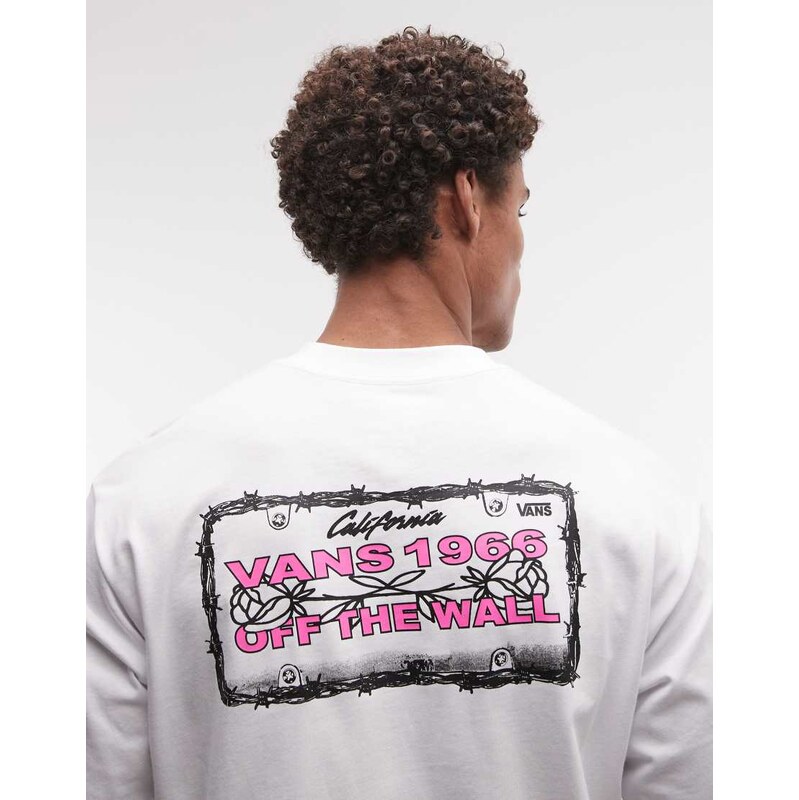 Vans Barb Plate oversized graphic t-shirt in white
