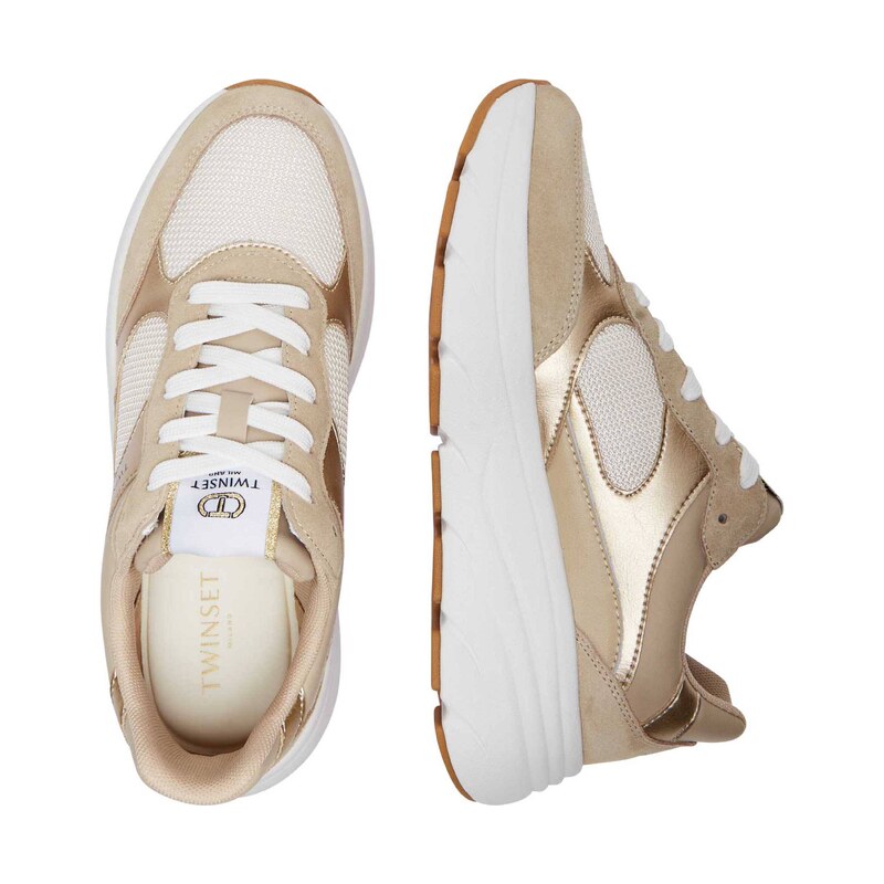 TWINSET Kožené tenisky | semiš