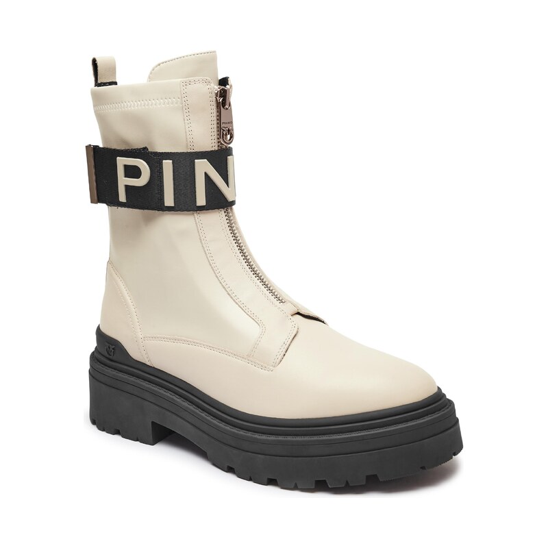 Pinko Kožené kotníkové boty na platformě MIA 13