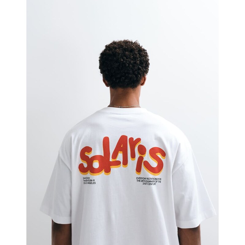 ASOS DESIGN boxy oversized t-shirt with bubble text graphic in