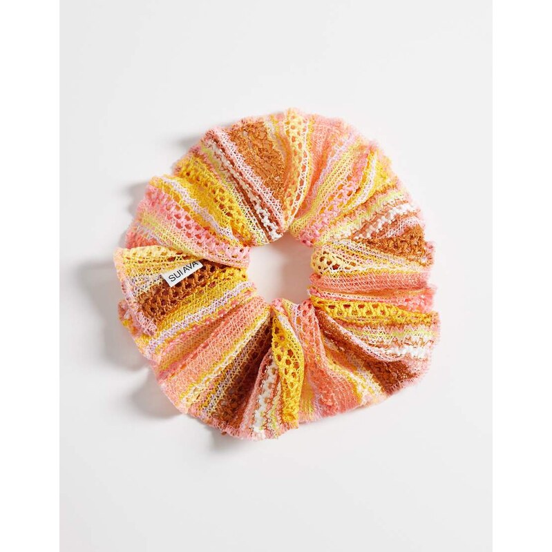 Sui Ava scrunchie in pink multi print 115704876