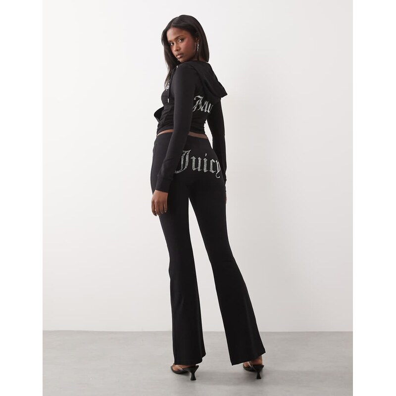 Juicy Couture diamante logo detail low rise flared joggers co-ord in 115648578