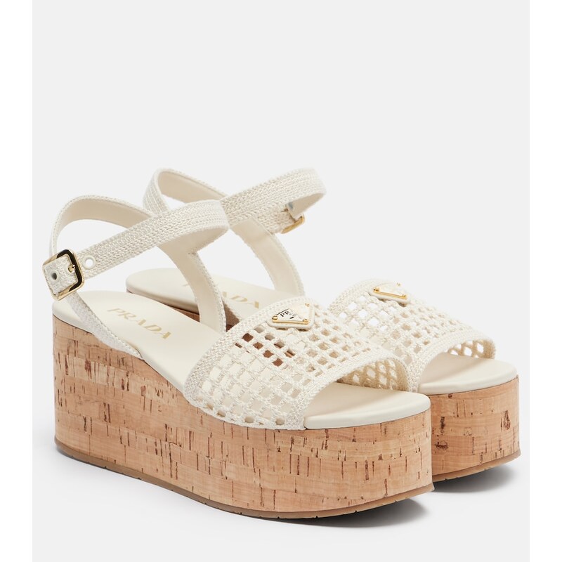 Prada Crochet platform sandals