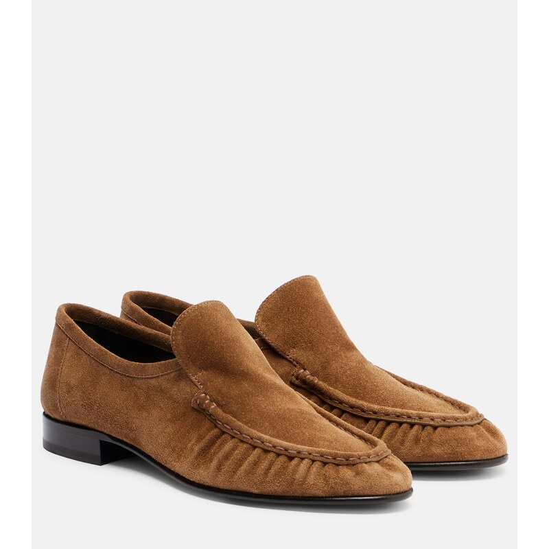 The Row Soft Mocassin Two suede loafers