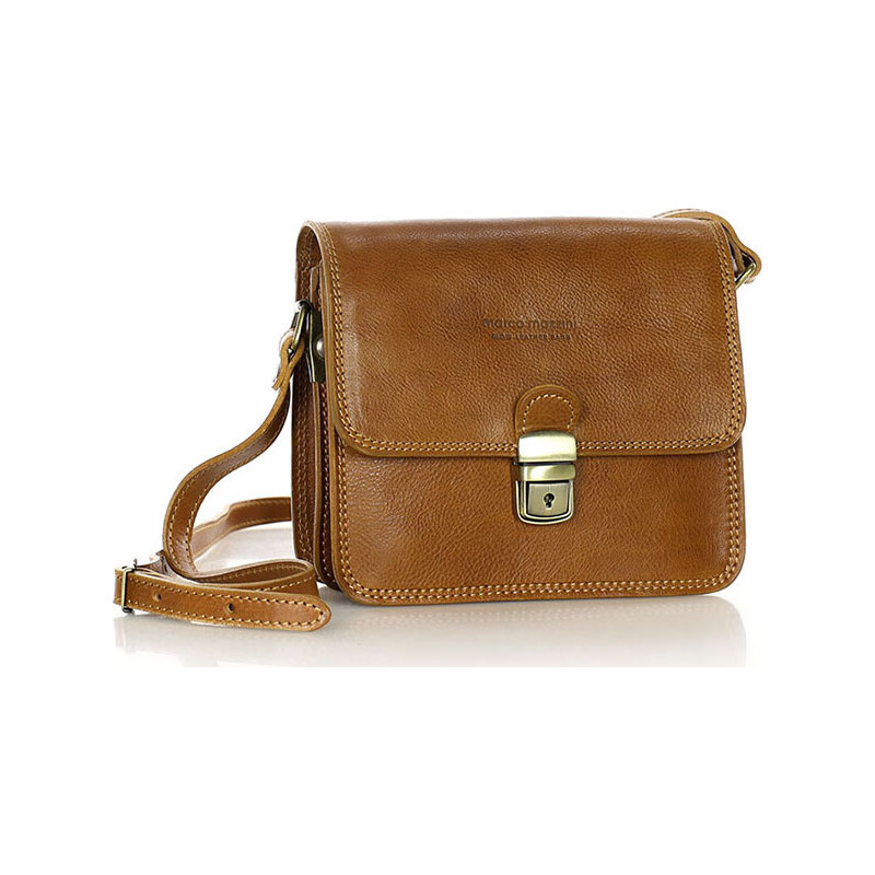 MARCO MAZZINI camel čtvercová crossbody kabelka Hnědá