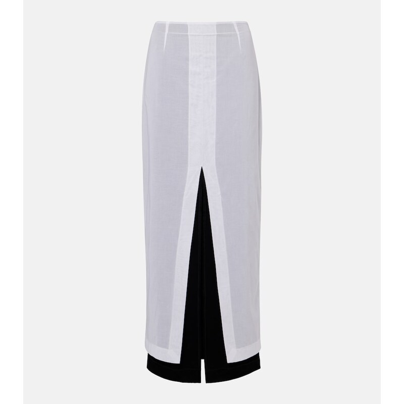 The Row Iphora layered cotton maxi skirt