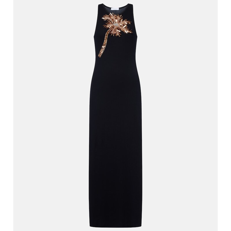 Rabanne Embellished cotton-blend maxi dress