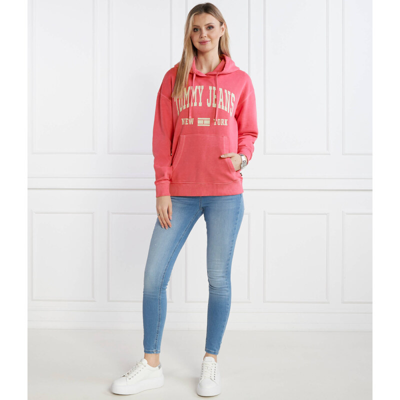 Tommy Jeans Mikina TJW RLX WASHED VARSITY HOOD EXT | Relaxed fit
