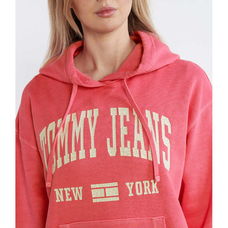 Tommy Jeans Mikina TJW RLX WASHED VARSITY HOOD EXT | Relaxed fit