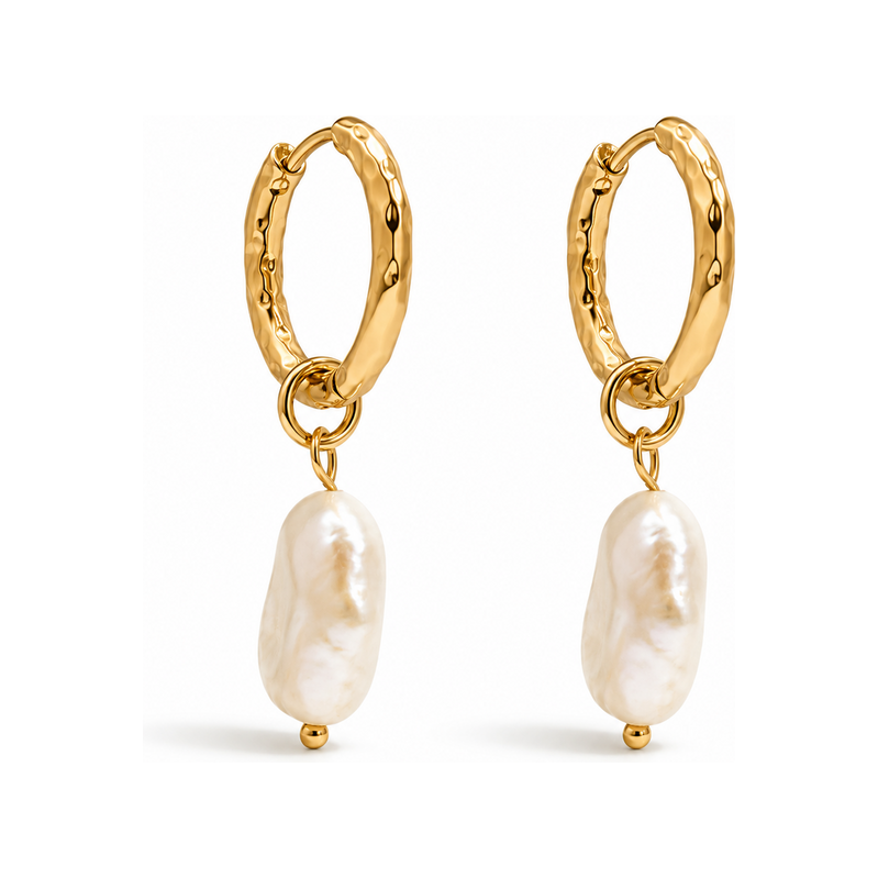 ELENYS Pearl Drop – pozlacené náušnice 18K žluté zlato 115662564