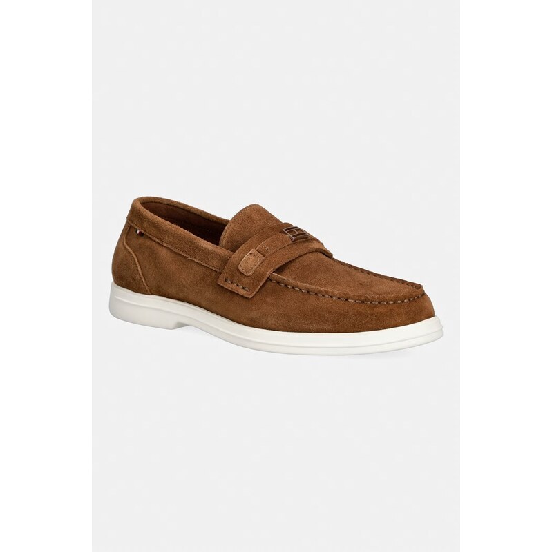 Tommy Hilfiger mokasíny pánské semišové LIGHT SUEDE FLAG
