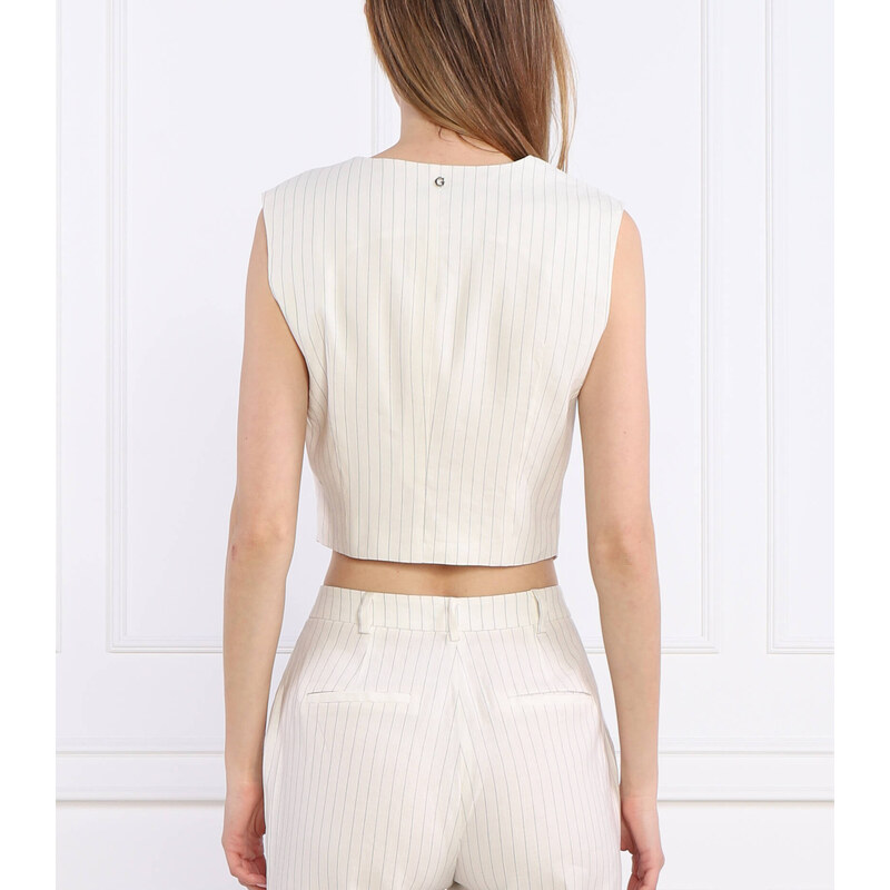 GUESS Lněná vesta DINA CROPPED | Regular Fit