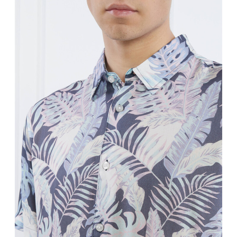 GUESS Košile SS ECO RAYON INDGO T | Slim Fit